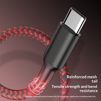 Kabel USB C ke C dan A ke C, Kabel Data Sinkronisasi Pengisian Cepat Berbahan Nilon Kepang untuk Ponsel Android, Tablet, iPad