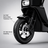 Moto tout-terrain électrique sans balais 60V 1200W, 14 pouces, vélo électrique tout-terrain, charge 200kg, frein CBS, pneu de marche arrière, vente en gros usine