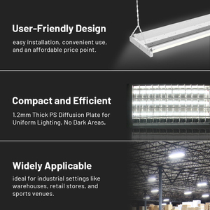 Brandon 100W/200W/300W Highbay lumière LED corps en aluminium Commercial LED lumière linéaire Court de Tennis entrepôt Parking Offre Spéciale - Product Image 2