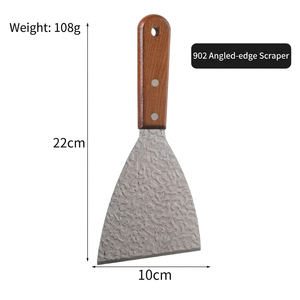 Spatules en acier inoxydable DF30 avec manches en bois – Outils de cuisine durables pour grillades et cuisson – Spatule de cuisine - Product Image 5