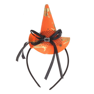 Diadema Sombrero de bruja Banda de aro Sombreros Telaraña para disfraz de fiesta de Halloween Niñas Niños Mujeres Mini Sombrero de copa Decoración de diadema - Product Image 3