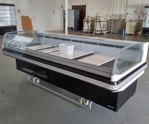 Comptoir de <span class=keywords><strong>service</strong></span> enfichable <span class=keywords><strong>Vitrine</strong></span> réfrigérée pour aliments Congélateur CE Refroidisseur d'air <span class=keywords><strong>Vitrine</strong></span> de poisson sans glace Cintre pour aliments et prix froid 80mm - Product Image 4