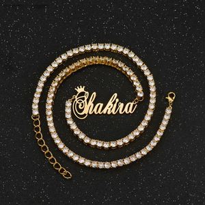 High Quality Cuban Link Diy Fineiced Out <b>Custom</b> <b>Name</b> Jewelry 18K Gold Filled Plate Diamond Neckless Jewelry Men Pendant - Product Image 3