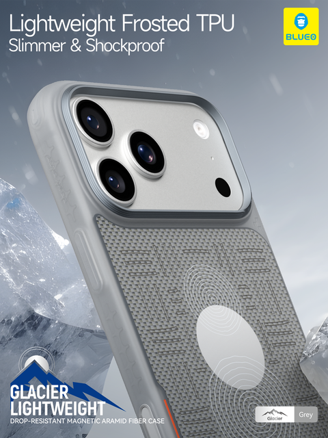 BLUEO Glacier Lightweight Drop-Resistant Magnetic Aramid Fiber Case