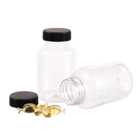 Conteneur en plastique transparent économique pour capsules et vitamines, pot d'emballage léger à large ouverture