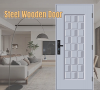 Porte d'entrée moderne en acier et bois assemblée sur mesure, insonorisée pour usage intérieur, exportation vers l'Amérique du Sud et l'Afrique