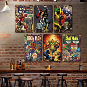 Insegne in Metallo <span class=keywords><strong>Vintage</strong></span> Personalizzate a Tema <span class=keywords><strong>Cinema</strong></span> e Cartoni Animati, Decorazioni Murali Retrò per Ristoranti - Product Image 3