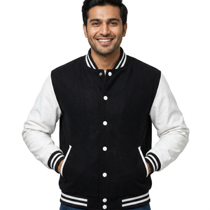 Veste universitaire surdimensionnée pour hommes Technologie de broderie avec fermeture à glissière Présentant CollegeBaseballjacket pour hommes - Product Image 1