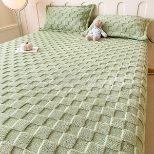 Sábana Ajustable <span class=keywords><strong>de</strong></span> Primera Calidad DL, Diseño a Cuadros, Jacquard, Felpa <span class=keywords><strong>de</strong></span> Leche, Poliéster Antiestático, Personalizable al por Mayor OEM - Product Image 4