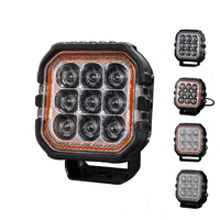 Projecteur de travail LED carré 3,78 pouces 45W, rétroéclairage ambre, faisceau spot et large, 3614LM, IP67, 10-30V, compatible avec les véhicules tout-terrain, camions, SUV, VTT, UTV