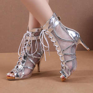 Zapatos de Baile de Salón con Tacón Alto, Estilo Nuevo, para <span class=keywords><strong>Bachata</strong></span>, Tango, Salsa, Jazz, Latin, Botas con Suela Rígida - Product Image 4