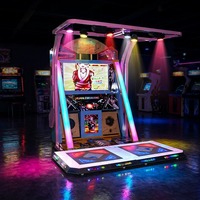 Machine d'arcade de danse commerciale 2 joueurs avec lumières LED, jeu musical à monnayeur, fitness arcade, suivi de mouvement pour la danse