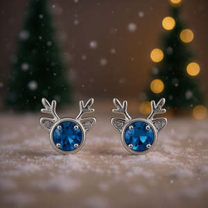 Orecchini a Perno E4326 in Oro Bianco con Cristalli e Strass, Design Animale, per Uso Quotidiano Femminile - Product Image 2