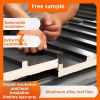 Moderne Isolierte Aluminiumlegierung Wellblech-Dachplatten Doppelschichtige Feuerfeste Dachpaneele Villa Industriewerkstatt Drahtziehtechnik