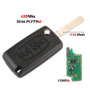 Clé télécommande pliable Heart Horse à 3 boutons 433 MHz avec puce ID46 / PCF7961 pour Citroën Berlingo <span class=keywords><strong>Picasso</strong></span> Xsara avec pile CR2032 - Product Image 5