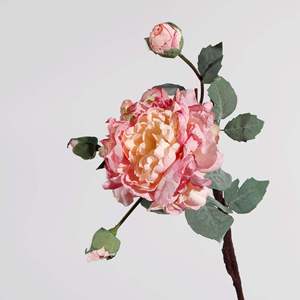 Pivoines artificielles en tissu de soie à 4 têtes, couleurs rose, violet, champagne, avec bords brûlés, pour centres de table – Vente en gros, produit phare - Product Image 6