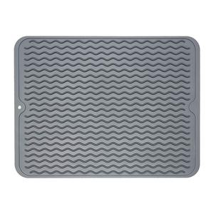 Tapis de séchage de vaisselle en silicone pour usages multiples, facile à nettoyer, écologique, tapis en silicone résistant à la chaleur pour comptoir de cuisine ou évier - Product Image 6