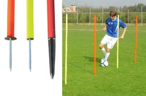 Juego de 9 Postes de Entrenamiento de Agilidad de Fútbol Portátiles LISKI, Poste de Slalom Estándar de 25 mm - Naranja Fluorescente - Punta de Acero sin Placa - Product Image 2