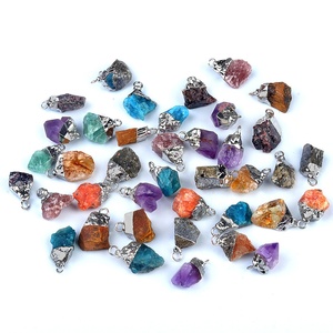 DIY kepala perak Aksesori Perhiasan batu alam Amethyst batu mentah tepi emas pengoptimalan tidak teratur liontin kristal lain kerajinan - Product Image 1