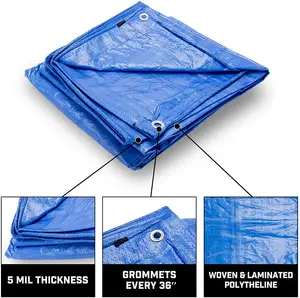 Hail Protection Orchard Canopy Cover Waterproofing Plastic PE Tarps With Fixed Grommets