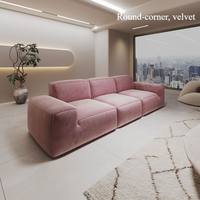 Muebles de lujo modernos Rectangular 2 3 plazas de pana de compresión interior reclinable esponja llena sofá seccional conjunto