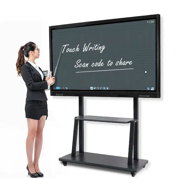 Whiteboard interaktives flachbildschirm Infrarot 10 Punkte Touchscreen 65 Zoll Whiteboard smartes Brett für Schule