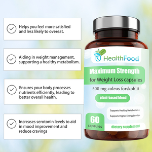 OEM ODM Capsules de perte de poids à force maximale 500 MG Mélange végétal de Coleus Forskohlii Soutient le métabolisme et l'énergie - Product Image 5