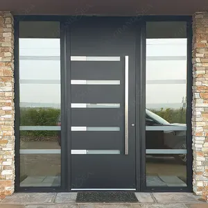 Puerta principal de entrada grande y moderna, pivote de acero para Interior y Exterior, aislamiento de aluminio para puertas frontales, UK