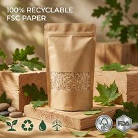 Bolsa de Papel Kraft Marrón Ecológica y Duradera Ximu, con Ventana Esmerilada, Cierre Autoadhesivo, para Envasar Alimentos y Snacks
