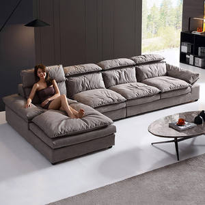 Divano ad <span class=keywords><strong>angolo</strong></span> a forma di L imbottito in tessuto modulare regolabile di vendita caldo - Product Image 2