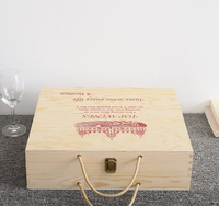 Boîte cadeau pour quatre bouteilles de vin rouge, boîte à vin rouge en bois, caisse à vin portable créative, boîte à vin en bois de pin, boîte en bois