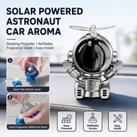 Diffuseur de parfum solaire portable créatif et moderne en forme d'astronaute pour pare-brise de voiture, rechargeable