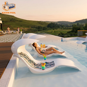 Chaise longue de piscine blanche en fibre de verre, imperméable, inclinable, pour la plage, vente en gros à prix réduit - Product Image 1