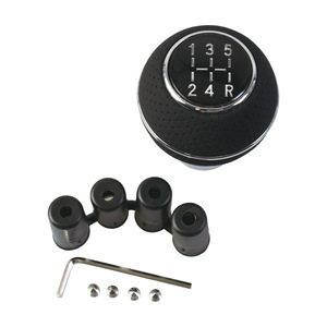 Pomo de Palanca de Cambios de 5 Velocidades, Negro, de Cuero Perforado, Universal, Ergonómico, Accesorio para el Interior del Vehículo - Product Image 1