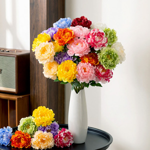 Fleurs de pivoine artificielles pour décorations de mariage, arrangements en tissu plastique, utilisation intérieure et extérieure - Product Image 1