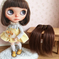 Mèches de cheveux ondulés profonds 20cm*500cm, trame simple, fibres protéinées de haute qualité, lissées, densité 200%, pour poupées DIY Blyth et tissage de boucles