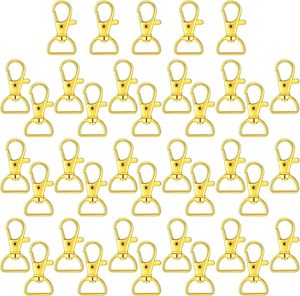 Hotop Mousquetons pivotants, crochets de fixation pour lanières, crochets de porte-clés, fermoirs mousquetons métalliques avec anneaux en D pour porte-clés, sacs à main et accessoires de quincaillerie - Product Image 1
