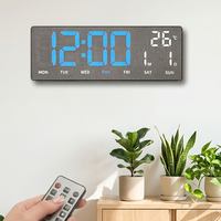 Elektrische Plastik 15 Zoll Strukturierte LED Digitale Wanduhr mit Fernbedienung Kalender Temperaturanzeige Nachtlicht Timer für Wohnzimmer