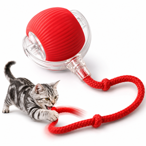Palla Interattiva Intelligente per <span class=keywords><strong>Gatti</strong></span> con Corda, Ricaricabile USB-C, Rotazione a 360°, Produzione OEM °   Giocattolo Rotante Autonomo per <span class=keywords><strong>Gatti</strong></span> da Interno - Product Image 1