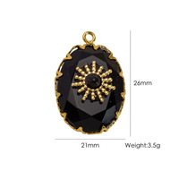 Pendentif de collier DIY en acier inoxydable avec bordure en pierre naturelle et cristal, pendentif de bijoux haut de gamme pour femme en acier titane