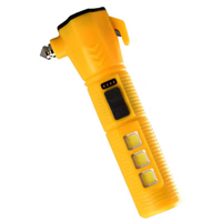 Marteau de sécurité d'urgence portable rechargeable pour voiture avec lampe torche LED, brise-vitre, outil d'évacuation d'urgence