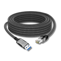 Câble USB vers Ethernet mince USB 3.0 a vers RJ45 cordon mince directement connecté câble réseau USB vers RJ45 Gigabit LAN pour ordinateur portable