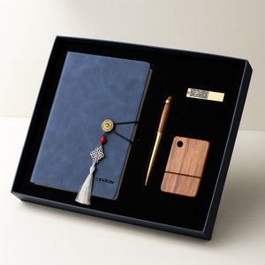 Set de Cuaderno de Cuero PU con Soporte <span class=keywords><strong>para</strong></span> Bolígrafo de Madera y Marcador Metálico, Ideal <span class=keywords><strong>para</strong></span> Regalos de Bancos y Seguros - Product Image 6