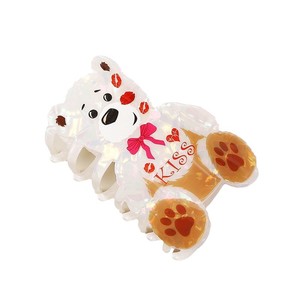 Valentine's Day Sparkling Girl <strong>Hair</strong> Clip Red <strong>Lips</strong> Cartoon Strawberry Bear KISS Brown Cute Bear Claw <strong>Hair</strong> Claw Sweet Style