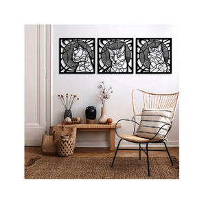 Décoration murale artistique moderne personnalisée en métal noir découpée au laser pour la maison - Product Image 6