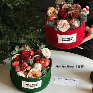 थोक क्रिसमस गुलदस्ता फूल व्यवस्था के लिए सेब उपहार टोकरी के लिए डिब्बाबंद प्लेटर बॉक्स - Product Image 3