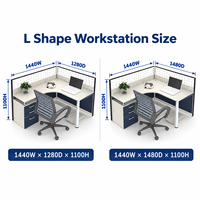 Poste de travail de bureau moderne modulaire avec cloison et armoire de rangement, bureau pour espace de travail partagé ouvert