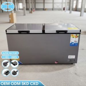 Congélateur coffre double <span class=keywords><strong>porte</strong></span> OEM 405L pour usage domestique et commercial, réfrigérateur <span class=keywords><strong>de</strong></span> grande capacité, appareils électroménagers en gros - Product Image 1