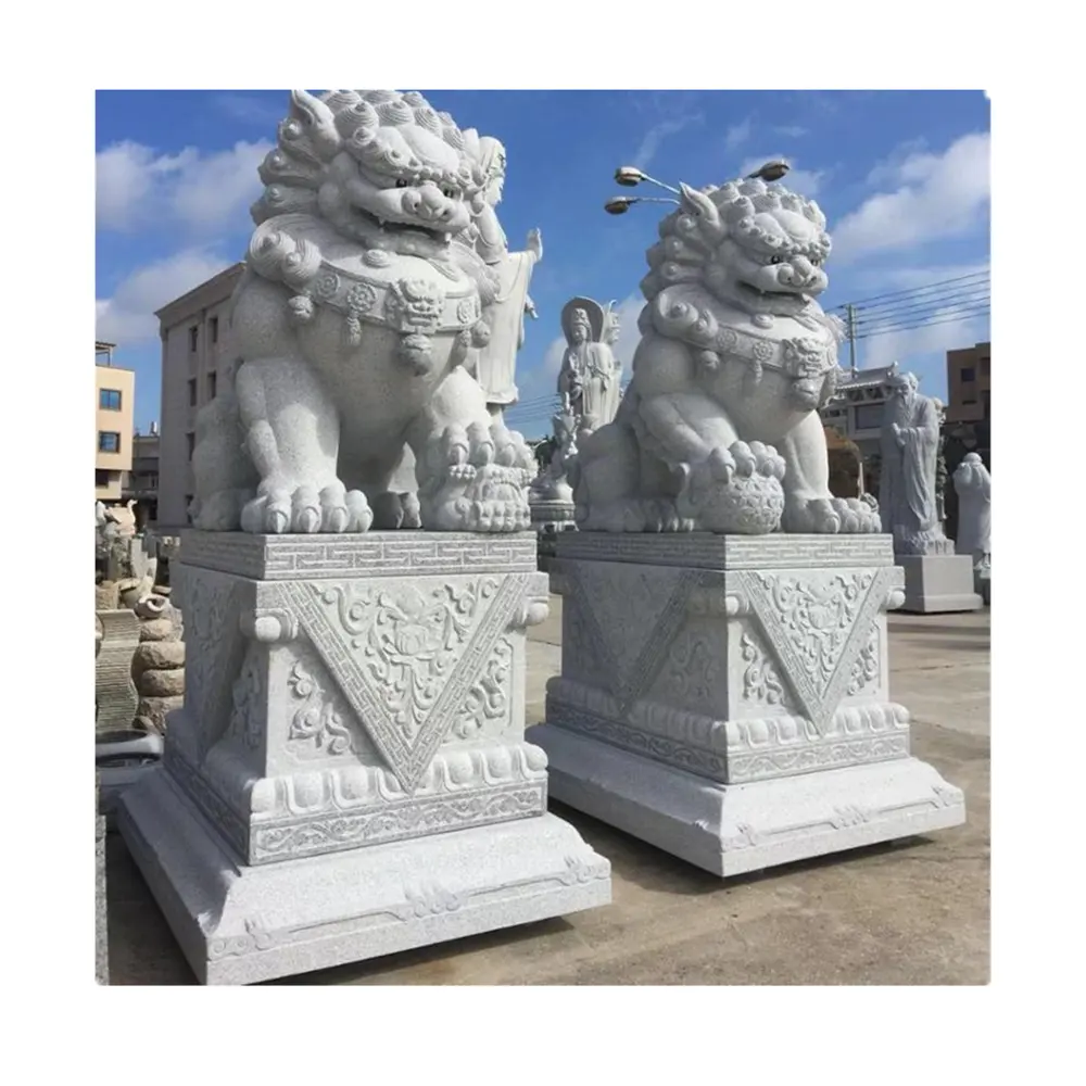 彫刻の芸術ライオン白い大理石のマーティ像 & 彫刻手彫り