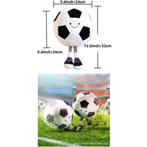 Peluches de football avec visage souriant le plus mignon, jouets en peluche de football avec jambes, cadeaux pour la Journée des enfants pour les petits garçons - Product Image 2